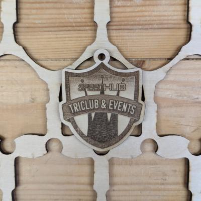 Front of a finished medal